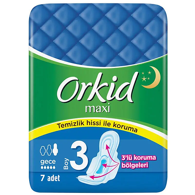 Orkid Maxi Hijyenik Ped Gece 7 Adet - 1