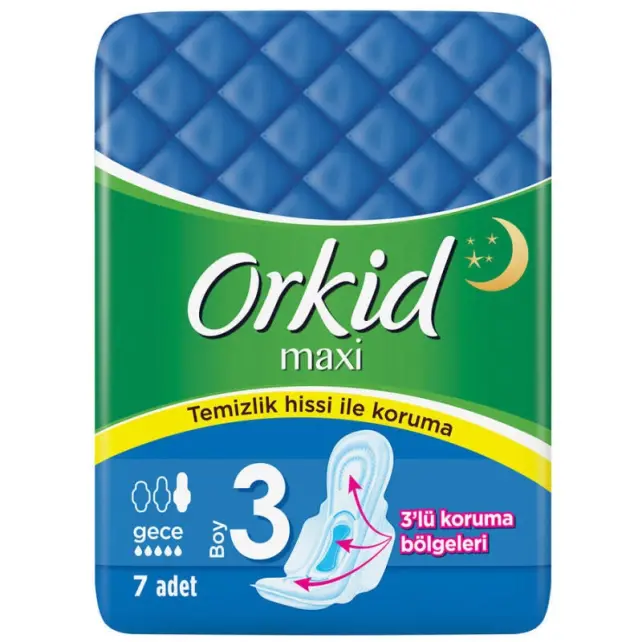 Orkid Maxi Hijyenik Ped Gece 7 Adet - 1