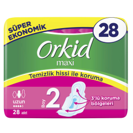 Orkid Maxi Hijyenik Ped Uzun 28 Adet - Orkid