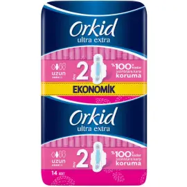 Orkid Ultra Extra 2'li Uzun Boy Ped 14 Adet - Orkid