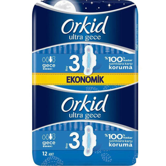 Orkid Ultra Extra Gece Ped - Ekonomik Paket 12 Adet - 1