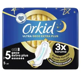 Orkid Ultra Gece - Ekstra Plus Ped Uzun 5 adet - Orkid