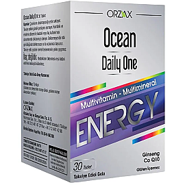 Orzax Ocean Daily One Energy - Multivitamin Takviye Edici Gıda 30 Tablet - Orzax