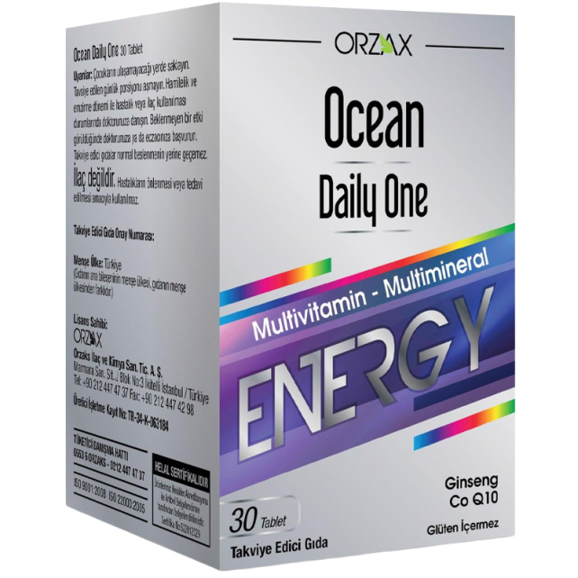 Orzax Ocean Daily One Energy - Multivitamin Takviye Edici Gıda 30 Tablet - 1