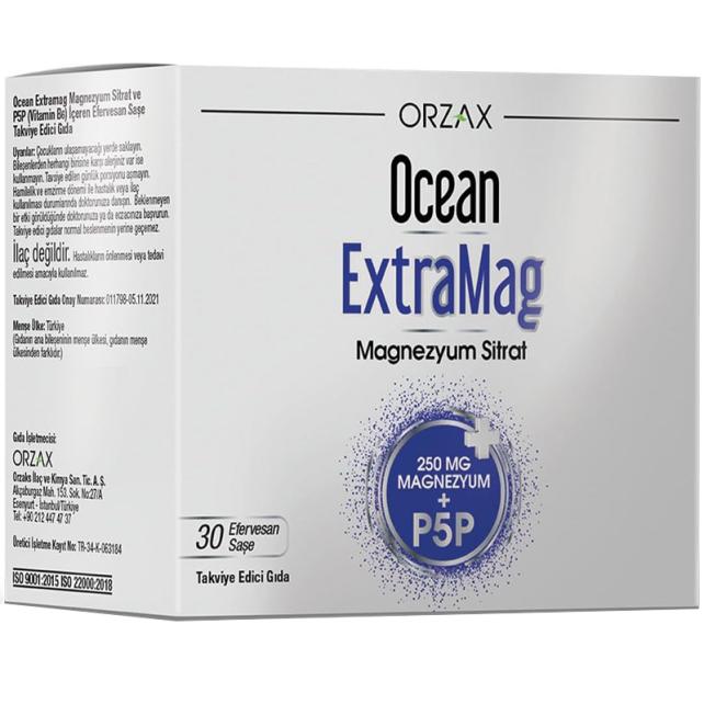 Orzax Ocean Extramag Magnezyum Sitrat Efervesan - Takviye Edici Gıda 30 Saşe - 1