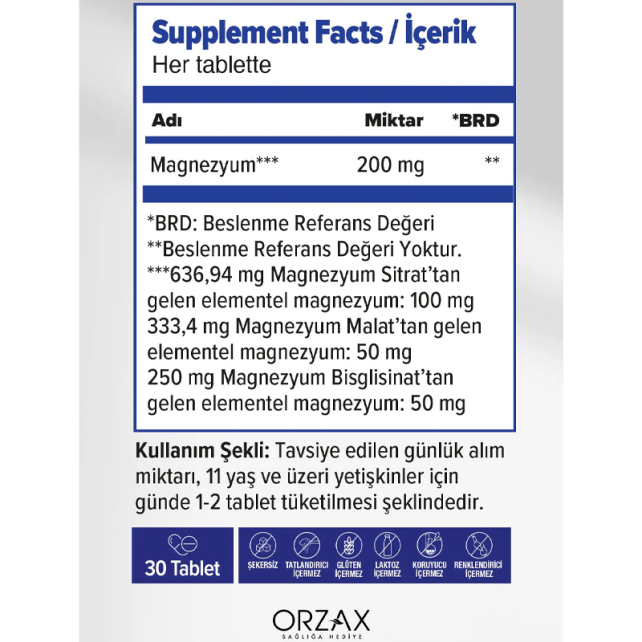 Orzax Ocean ExtraMag Üçlü Kombinasyon 30 Tablet - 2