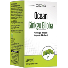 Orzax Ocean Ginkgo Biloba - Takviye Edici Gıda 30 Bitkisel Kapsül - Orzax