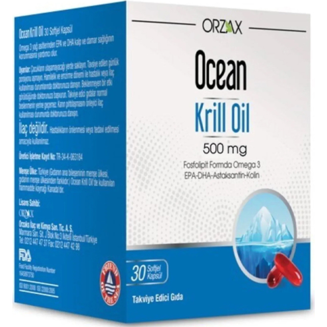 Orzax Ocean Krill Yağı - Takviye Edici Gıda 30 Kapsül - 1