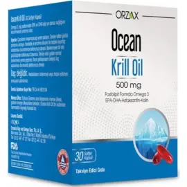 Orzax Ocean Krill Yağı - Takviye Edici Gıda 30 Kapsül - Orzax