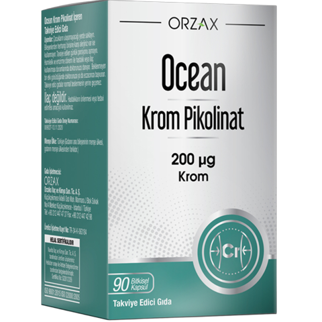 Orzax Ocean Krom Pikolinat - Takviye Edici Gıda 90 Bitkisel Kapsül - 1