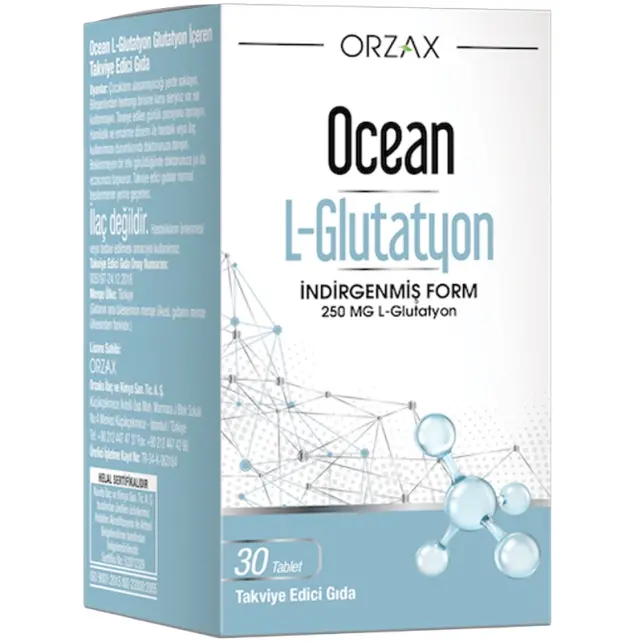 Orzax Ocean L Glutathione 250 mg - Takviye Edici Gıda 30 Tablet - 1