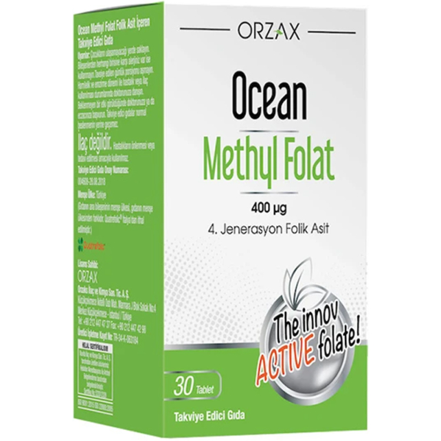 Orzax Ocean Methyl Folat - Takviye Edici Gıda 30 Tablet - 1
