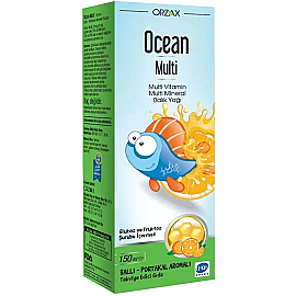 Orzax Ocean Multi Takviye Edici Gıda - Ballı Portakallı Şurup 150ml - Orzax