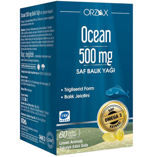 Orzax Ocean Omega 3 500mg - Takviye Edici Gıda 60 Kapsül - 1