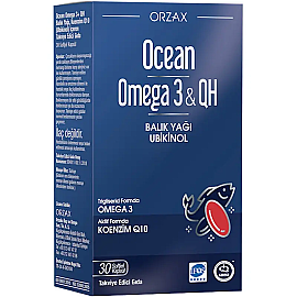 Orzax Ocean Omega QH Balık Yağı - Takviye Edici Gıda 30 Kapsül - Orzax