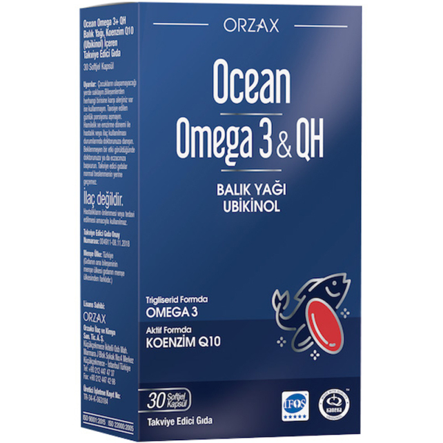Orzax Ocean Omega QH Balık Yağı - Takviye Edici Gıda 30 Kapsül - 1