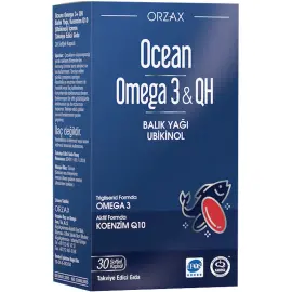 Orzax Ocean Omega QH Balık Yağı - Takviye Edici Gıda 30 Kapsül - Orzax