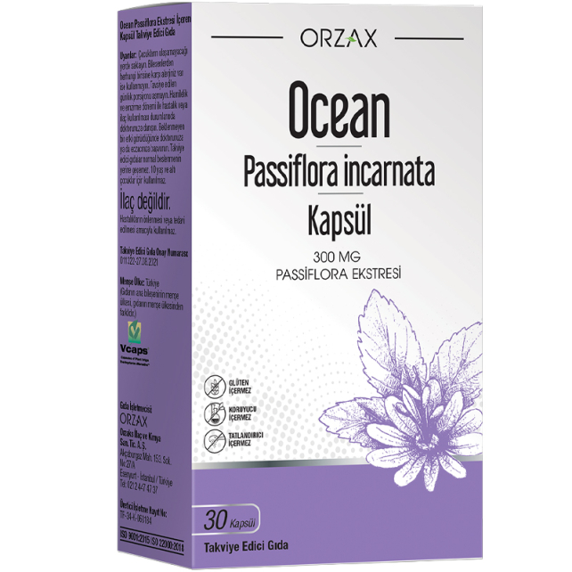 Orzax Ocean Passiflora 300 mg - Takviye Edici Gıda 30 Kapsül - 1