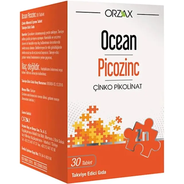 Orzax Ocean Picozinc - Takviye Edici Gıda 30 Tablet - 1