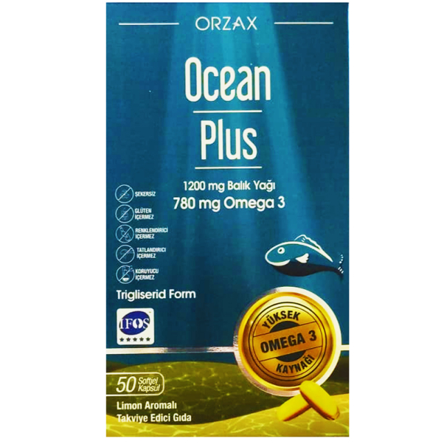 Orzax Ocean Plus 1200Mg Balık Yağı 780 Mg Omega 3 - Takviye Edici Gıda 50 Kapsül - 2