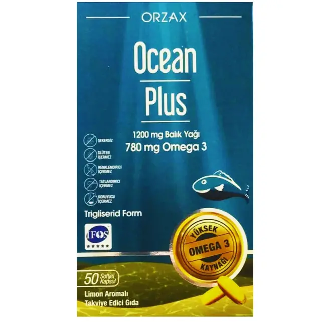 Orzax Ocean Plus 1200Mg Balık Yağı 780 Mg Omega 3 - Takviye Edici Gıda 50 Kapsül - 2