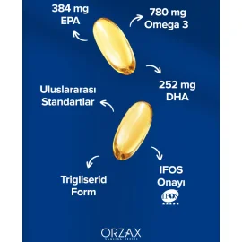 Orzax Ocean Plus 1200Mg Balık Yağı 780 Mg Omega 3 - Takviye Edici Gıda 50 Kapsül - 4