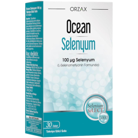 Orzax Ocean Selenyum 100ug - Takviye Edici Gıda 30 Tablet - Orzax