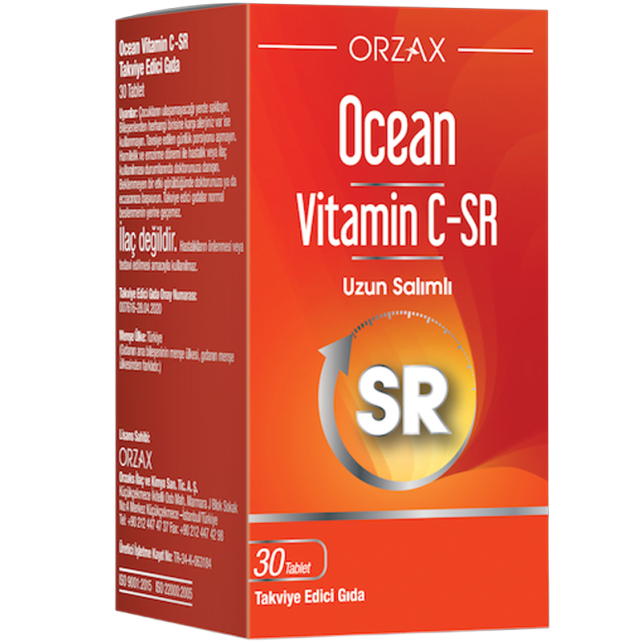 Orzax Ocean Vitamin C-SR Takviye Edici Gıda 30 Tablet - 1