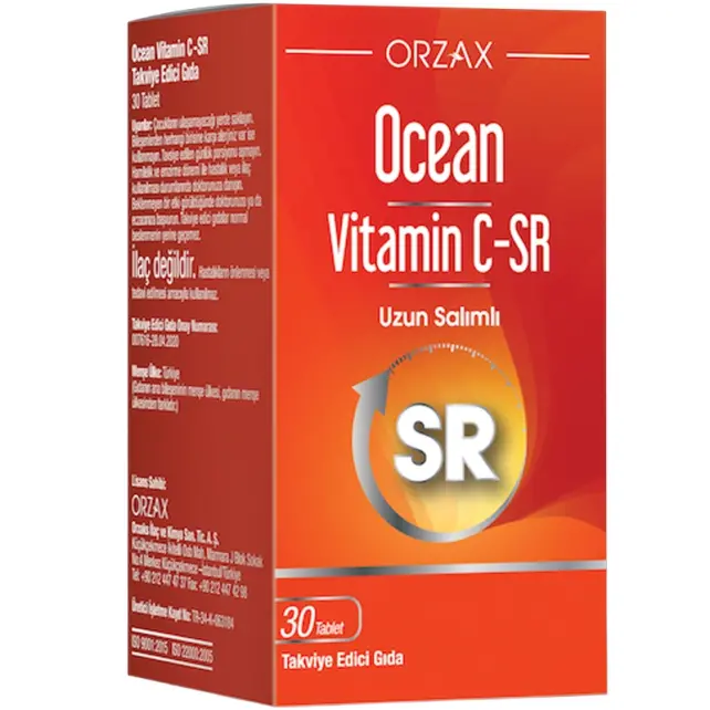 Orzax Ocean Vitamin C-SR Takviye Edici Gıda 30 Tablet - 1