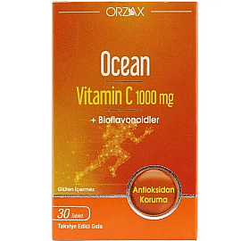 Orzax Ocean Vitamin C Takviye Edici Gıda 1000mg/30 Tablet - Orzax