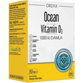 Orzax Ocean Vitamin D3 1000 IU - Takviye Edici Gıda 50ml - Orzax