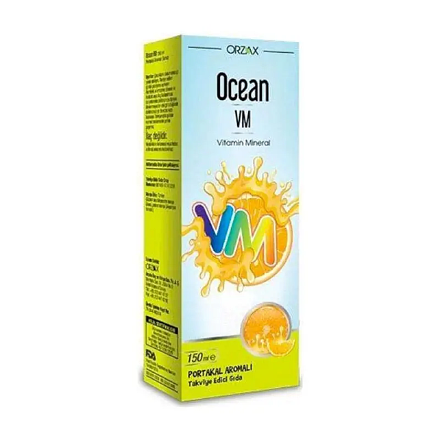Orzax Ocean Vitamin Mineral Takviye Edici Gıda - Portakal Aromalı Şurup 150ml - 1