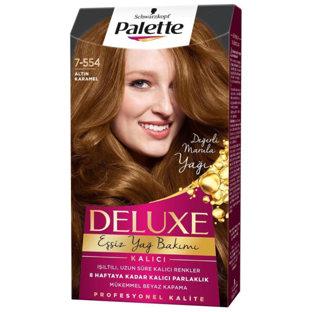 Palette Deluxe Saç Boyası No: 7-554 Altın Karamel - 1