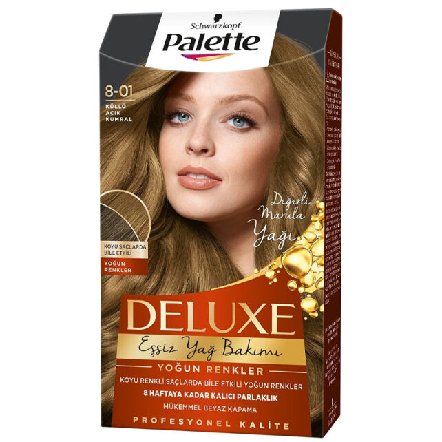 Palette Deluxe Saç Boyası No: 8-01 Küllü Açık Kumral - 1