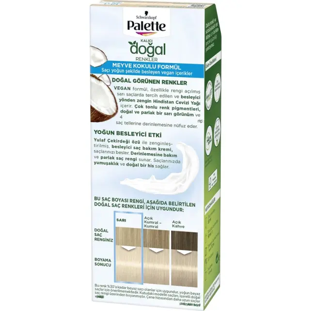 Palette Kalıcı Doğal Renkler Saç Boyası No: 12-1 Küllü Buzul Sarısı - 2