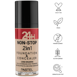 Pastel 24H Non Stop Foundation & Concealer - Fondöten Kapatıcı No: 603 Ivory - 3