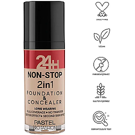 Pastel 24H Non Stop Foundation & Concealer - Fondöten Kapatıcı No: 605 Sand - 3