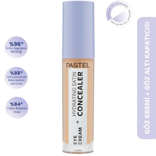 Pastel Eye Cream + Hydrating Satin Concealer - Göz Altı Kapatıcı No: 62 Ivory 4,3ml - 2