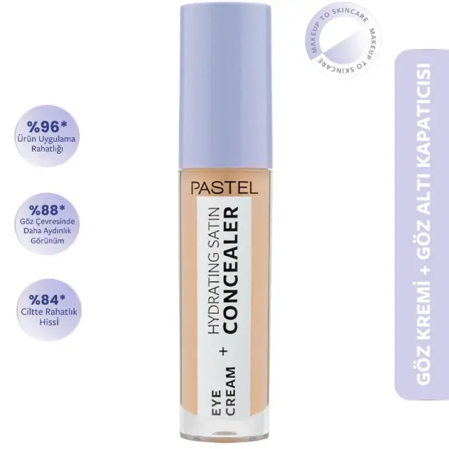 Pastel Eye Cream + Hydrating Satin Concealer - Göz Altı Kapatıcı No: 62 Ivory 4,3ml - 2