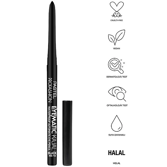 Pastel Eyematic Kajal Pen - Waterproof Göz Kalemi No: 10 Black - 3