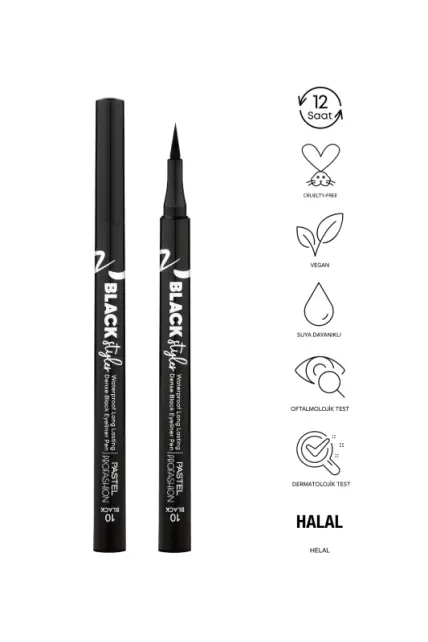 Pastel Profashion Black Styler Waterproof - Kalem Eyeliner No:10 Black - 3