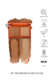 Pastel Profashion Bronzer & Highlighter - Bronzer ve Aydınlatıcı Set No: 02 Tan Bronze & Heat Glow - 2