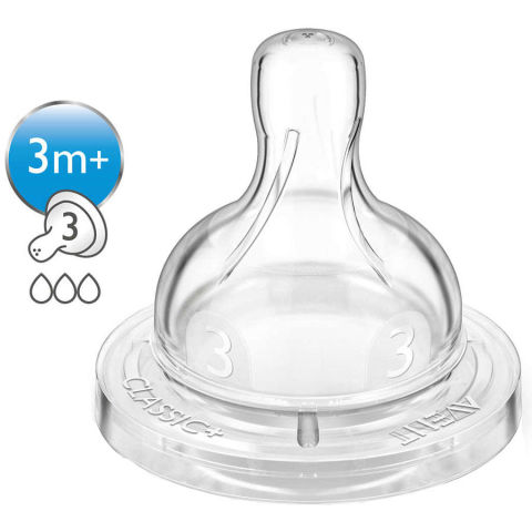 Philips Avent Classic 2'li Biberon Emziği 3+m Ay Philips Avent Classic 2'li Biberon Emziği 3+m Ay