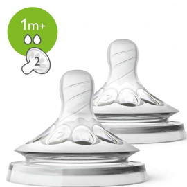 Philips Avent Natural Biberon Emziği 2 Delik 1m+ 2'li - Philips Avent