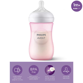 Philips Avent Natural PP Biberon Pembe 1+ Ay 260ml - 2