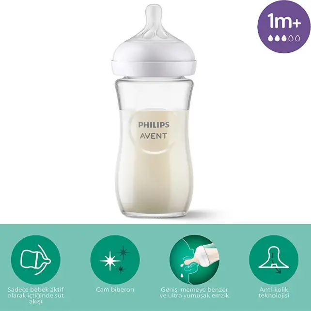 Philips Avent Natural Response - Cam Biberon 1+ Ay 240ml - 2