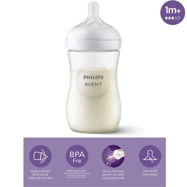 Philips Avent Natural Response PP Biberon 1+ Ay 260ml - 2