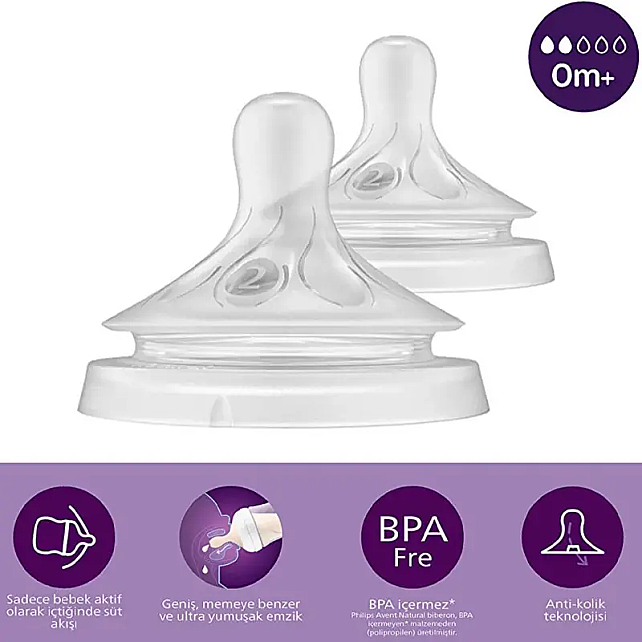 Philips Avent Natural Response Teat - Biberon Emziği No: 2 0+ Ay 2'li - 2