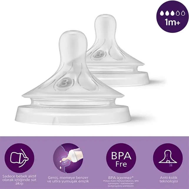 Philips Avent Natural Response Teat - Biberon Emziği No :3 1+Ay 2'li - 2