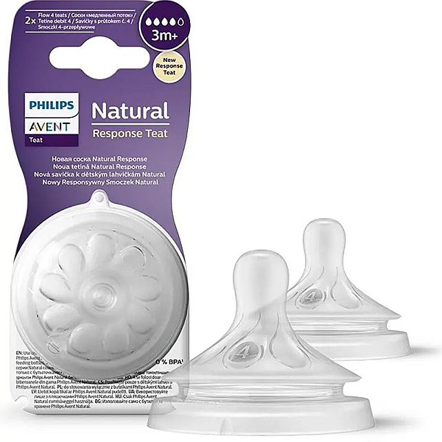 Philips Avent Natural Response Teat - Biberon Emziği No: 4 3+ Ay 2'li - 1